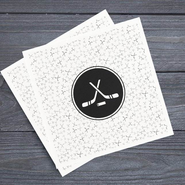Hockey Sticks Schwarz-weiß Stylish Sporty Athletic Serviette (Von Creator hochgeladen)