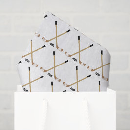 Hockey Sticks und Puck Seidenpapier