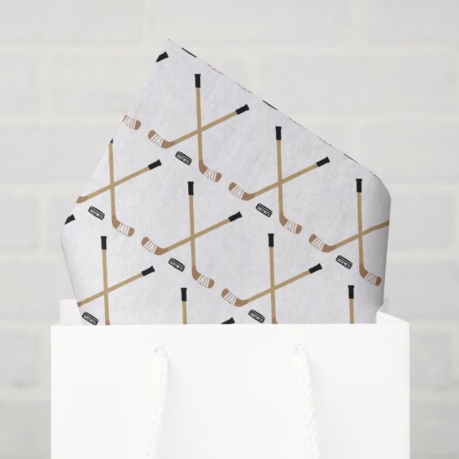 Hockey Sticks und Puck Seidenpapier (Geschenktüte)