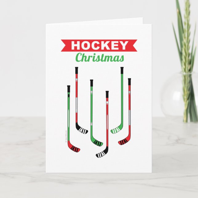 Hockey Sticks Weihnachtskarte Feiertagskarte (Vorderseite)
