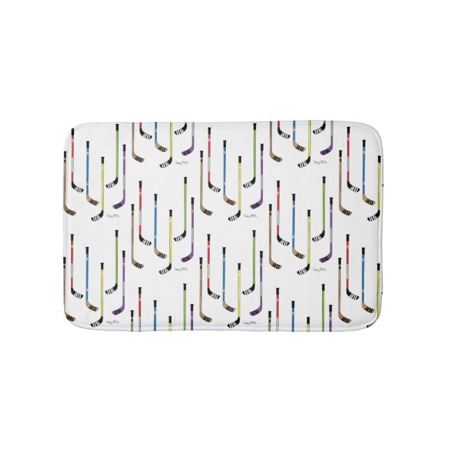 Hockey-Stock-Badezimmer bunt Badematte (Vorderseite)