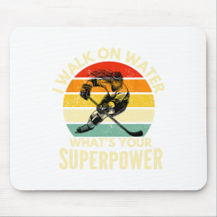 Hockey-Superpower-Zitat Retro-Eislaufen Spieler D Mousepad