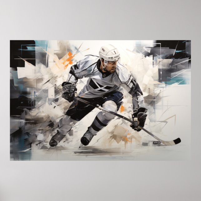 Hockey sur glace Action Sport Peinture Art Déco Ab (Devant)