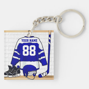 Hockey sur glace bleu et blanc personnalisé Jerse