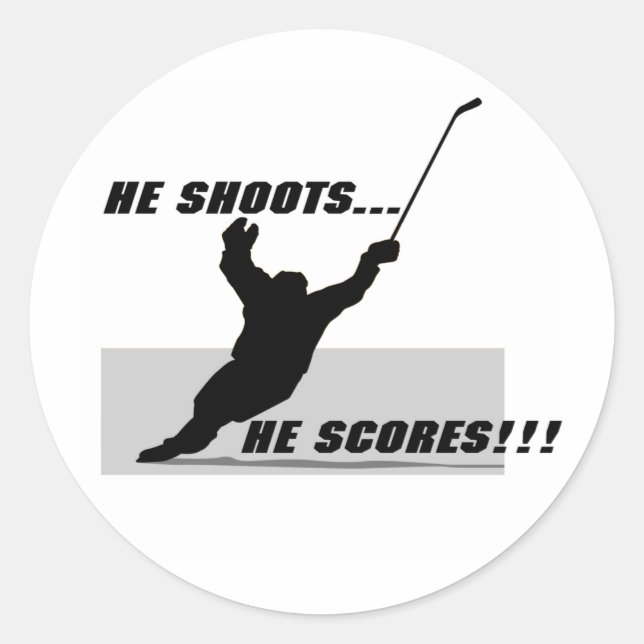 Hockey-T - Shirt und Geschenke. Runder Aufkleber (Vorderseite)
