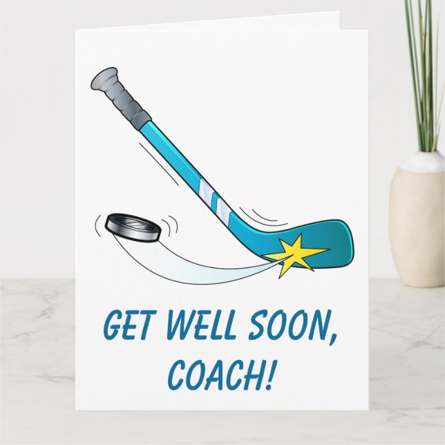 Hockey-Team mit guter Trainer Karte (Vorderseite)