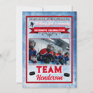 Hockey Thema 1 Foto Weihnachtskarte Einladung