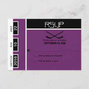 Hockey Ticket Wedding RSVP Karte
