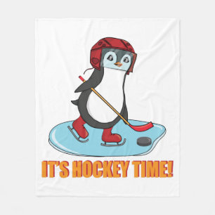 Hockey Time - Niedlicher Pinguin-Eishockey Fleecedecke