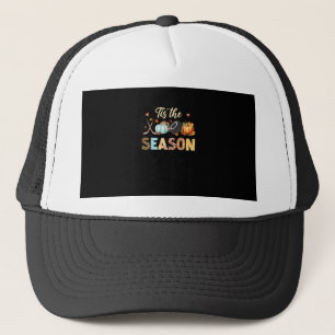Hockey Tis The Season Pumpkin Herbst Thanksgi Truckerkappe