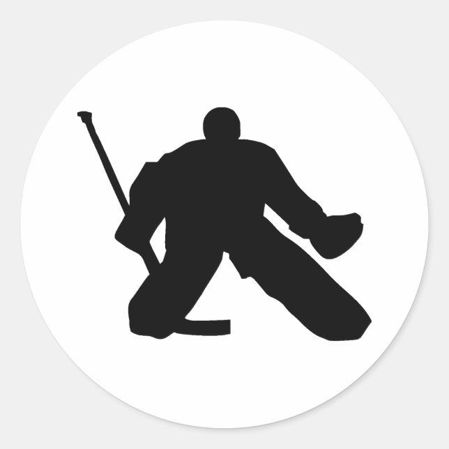 Hockey - Tormann Runder Aufkleber (Vorderseite)