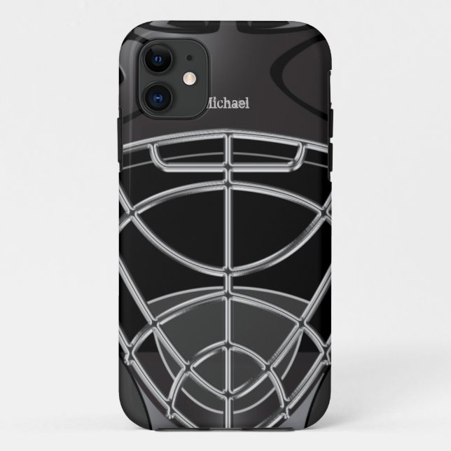 Hockey-Tormann-Sturzhelm Case-Mate iPhone Hülle (Rückseite)