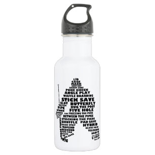 Hockey-Tormann-Typografie Edelstahlflasche
