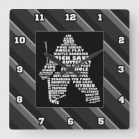 Hockey-Tormann-Typografie-Wanduhr