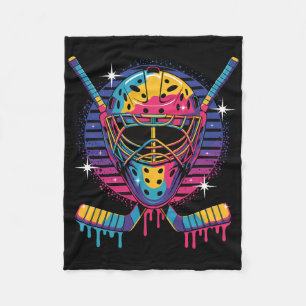Hockey-Tormasken-Malerei tropft Vaporwave-Drip H Fleecedecke