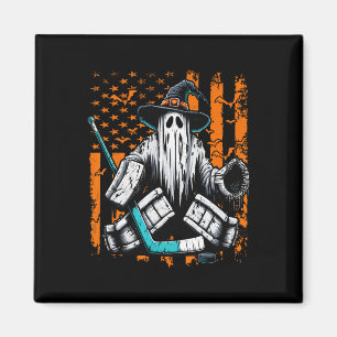 Hockey Torwart Geist Halloween Amerikanische Flagg Magnet