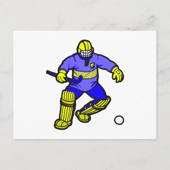 Hockey-Torwart Postkarte (Vorderseite)