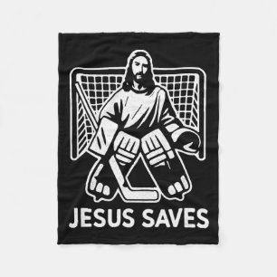 Hockey Torwart Torhüter Jesus rettet christlichen  Fleecedecke