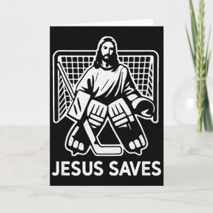 Hockey Torwart Torhüter Jesus rettet christlichen  Karte
