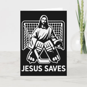 Hockey Torwart Torhüter Jesus rettet christlichen  Karte