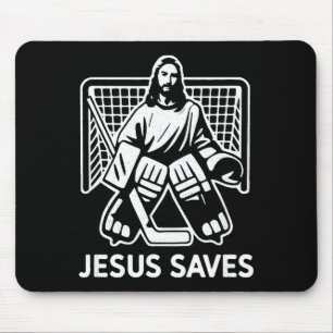 Hockey Torwart Torhüter Jesus rettet christlichen  Mousepad