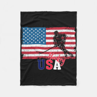 Hockey Torwart USA-Flagge Hockeyschläger Eishockey Fleecedecke