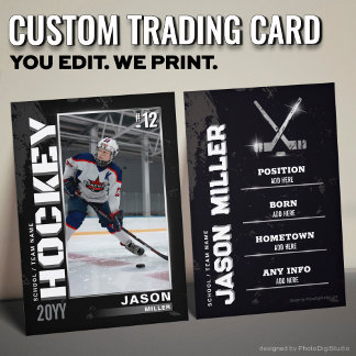 Hockey Trading Card, Hockey Player Card Silver Telefonnummerkarte