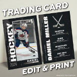 Hockey Trading Card, Hockey Player Card Silver Telefonnummerkarte<br><div class="desc">Feiern Sie Ihren Star mit unserer Silver Edition Custom Hockey Trading Card! Diese Karte ist vollständig anpassbar mit einem Foto,  Statistiken und Leistungen und eignet sich hervorragend für Teamgeschenke,  Preisverleihungen oder persönliche Erinnerungen. LINK ZU GRUPPE: https://www.photodigistudio.com/zazzle-products/hockey-grunge-trading-card-template</div>