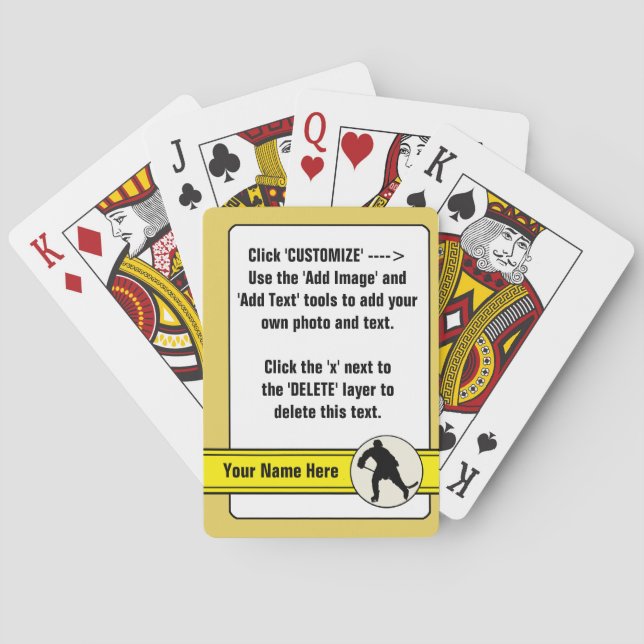 Hockey-Trading Card-kundengerechter Kartensatz Spielkarten (Rückseite)