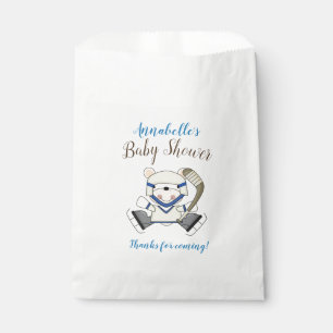 Hockey trägt Eisbär-Babyparty zur Schau Geschenktütchen