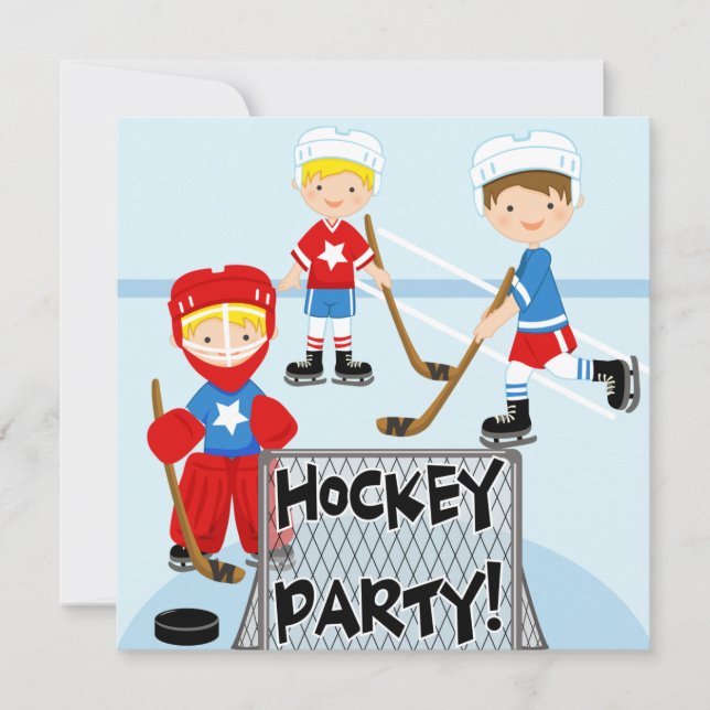 Hockey trägt Party-kundenspezifische Einladung (Vorderseite)