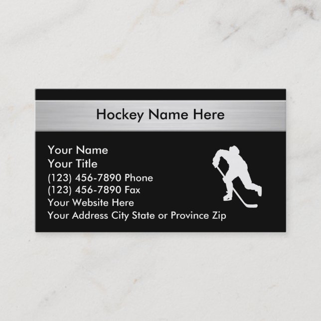 Hockey trägt Visitenkarten zur Schau Visitenkarte (Vorderseite)