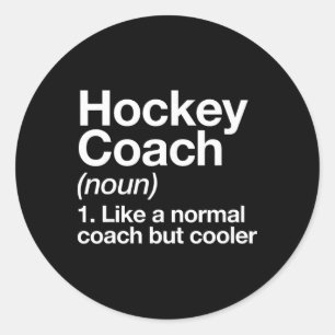 Hockey-Trainer-Definition Sport Lustiger Ausbilder Runder Aufkleber