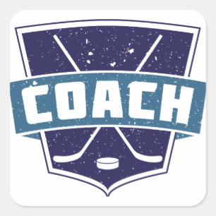 Hockey-Trainer-Schild-Aufkleber Quadratischer Aufkleber