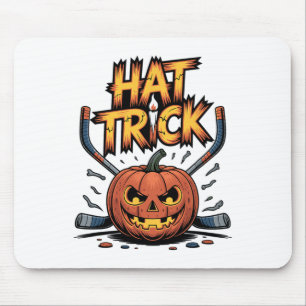 Hockey-Trick-Halloween-Gruseliger-Kürbis-Eishockey Mousepad