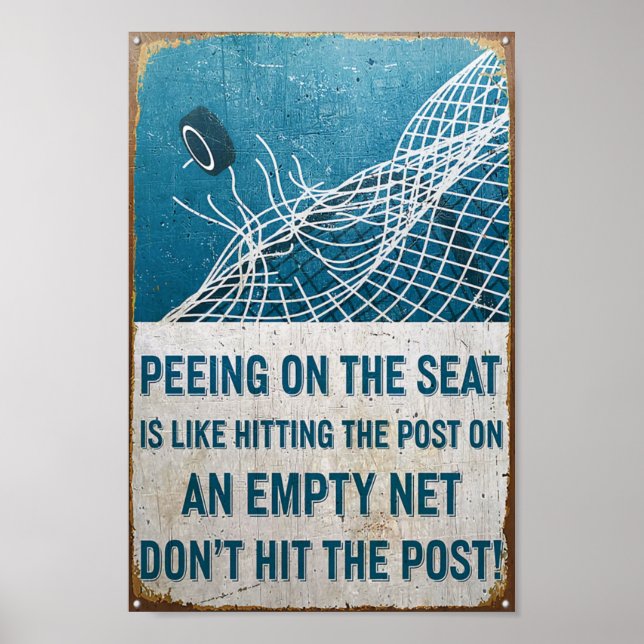 Hockey trifft nicht die Post, die auf dem Platz pi Poster (Vorne)