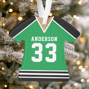Hockey-Trikot Sportteam Uniform Grün und Schwarz Ornament