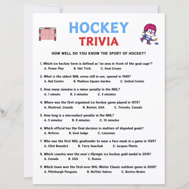 Hockey Trivia Game (Vorderseite)