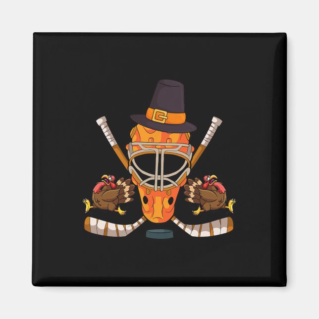 Hockey Türkei Erntedank Day Funny Sport Fall Au Magnet (Vorne)