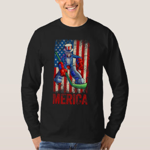 Hockey Uncle Sam 4. Juli Jungs Männer Amerikaner U T-Shirt