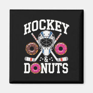 Hockey und Donuts Lustiger Sport und Snack Magnet