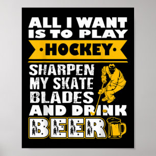 Hockey und Feldhockey – Hockey und Bier-Design F Poster