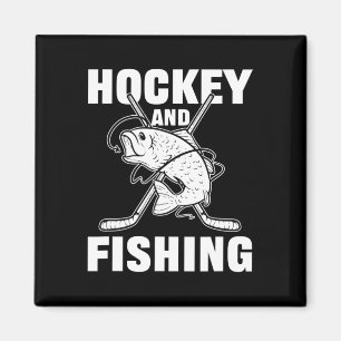 Hockey und Fischen Eishockey Fisch Jagd Magnet