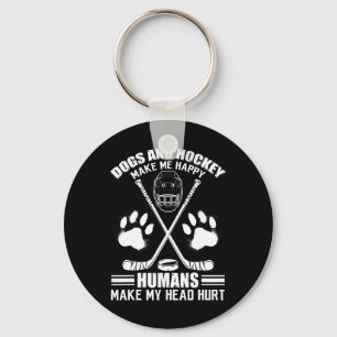 Hockey und Hund machen mich zum glücklichen Eishoc Schlüsselanhänger