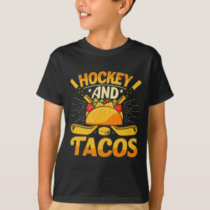 Hockey und Tacos Lustiger Eishockeyliebhaber Jugen T-Shirt