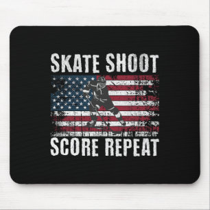 Hockey USA Amerikanische Flagge Lustig 4. Juli Hoc Mousepad