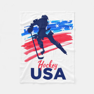 Hockey USA Unterstützen Sie das Team-Shirt USA Eis Fleecedecke