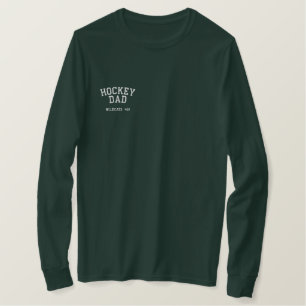 Hockey Vater Custom Personalisiert Besticktes Langarmshirt