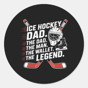 Hockey-Vater, Eishockey-Vater Der Mann Die Briefta Runder Aufkleber