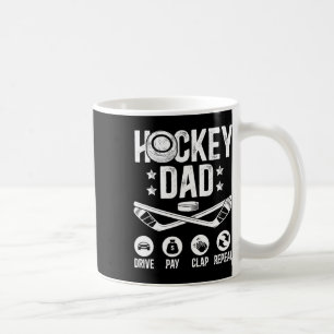 Hockey-Vater fährt zahlen klatschen Eishockeyspiel Kaffeetasse